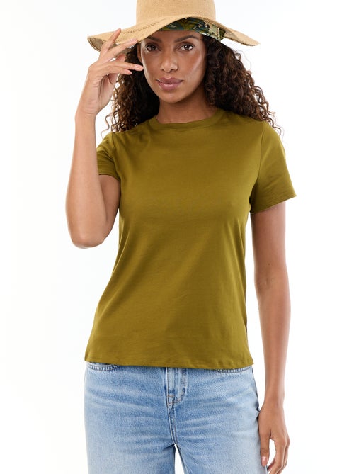 T-shirt van jerseytricot met korte mouwen - Kiabi