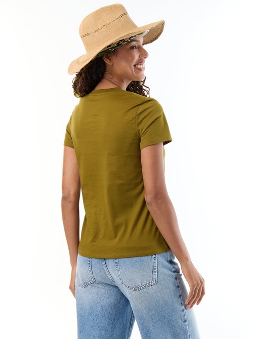 T-shirt van jerseytricot met korte mouwen - Kiabi