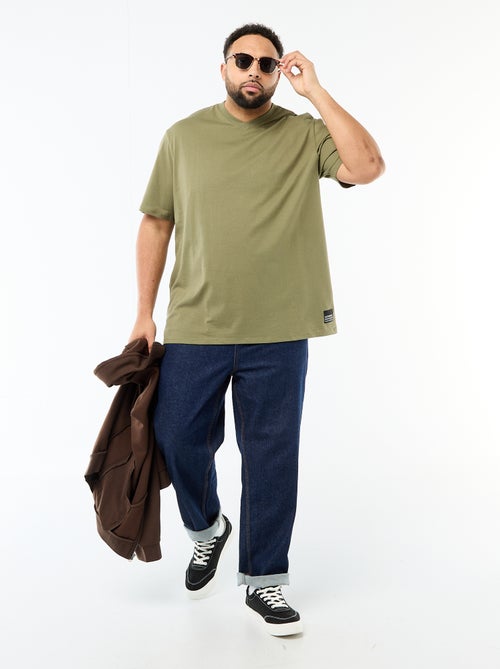 T-shirt van jerseytricot met korte mouwen - Kiabi