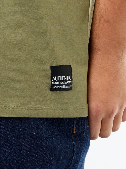 T-shirt van jerseytricot met korte mouwen - Kiabi