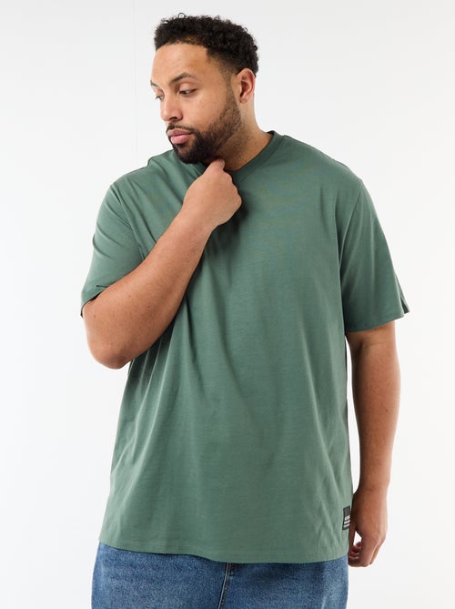 T-shirt van jerseytricot met korte mouwen - Kiabi