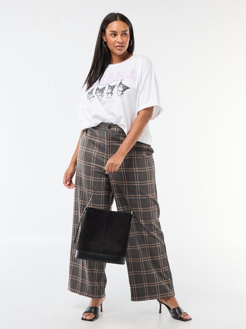 T-shirt van jerseytricot met korte mouwen 'Kuromi' - Kiabi