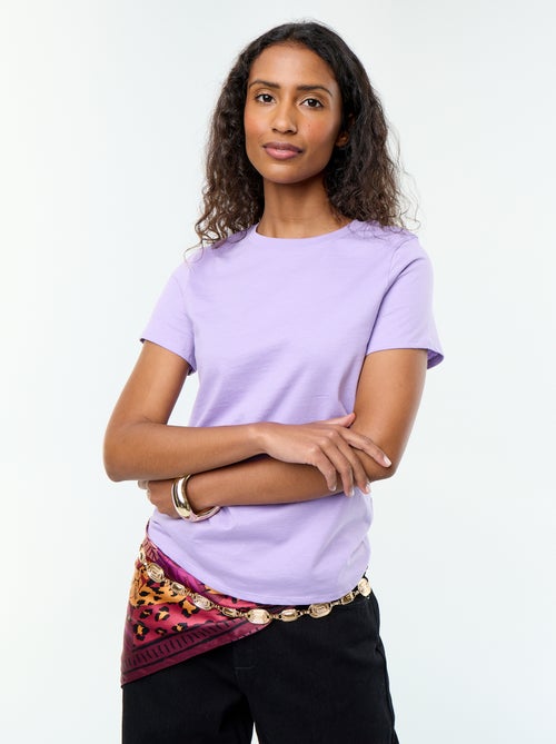 T-shirt van jerseytricot met korte mouwen - Kiabi