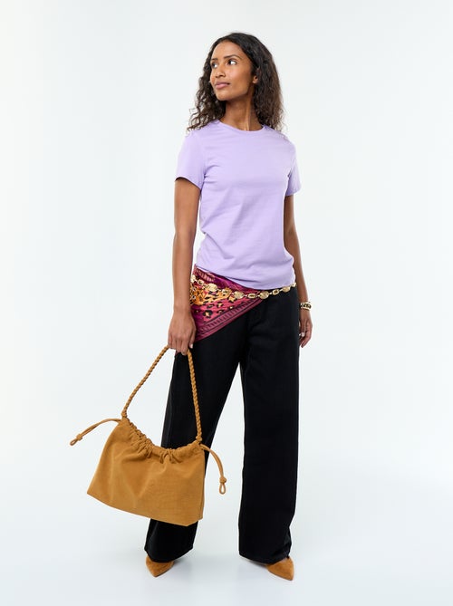 T-shirt van jerseytricot met korte mouwen - Kiabi