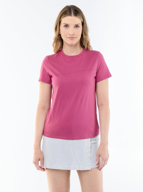 T-shirt van jerseytricot met korte mouwen - Kiabi