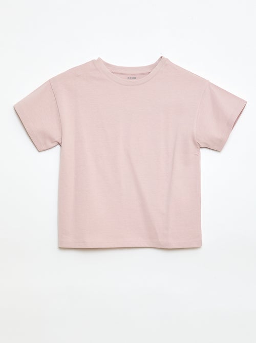 T-shirt van jerseytricot met korte mouwen - Kiabi