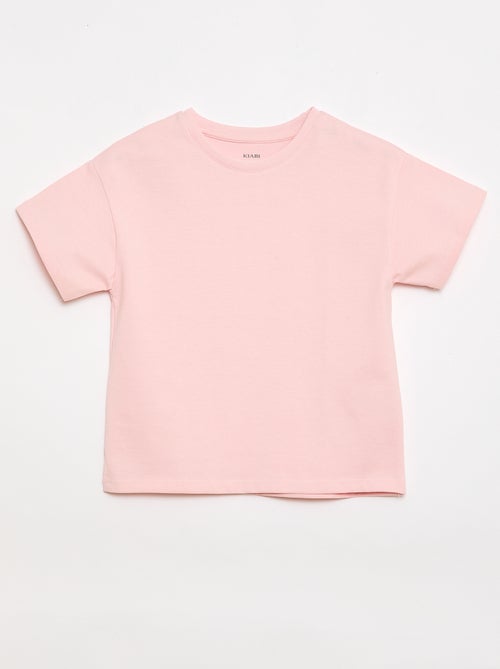 T-shirt van jerseytricot met korte mouwen - Kiabi