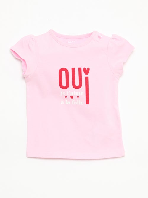 T-shirt van jerseytricot met korte mouwen - Kiabi