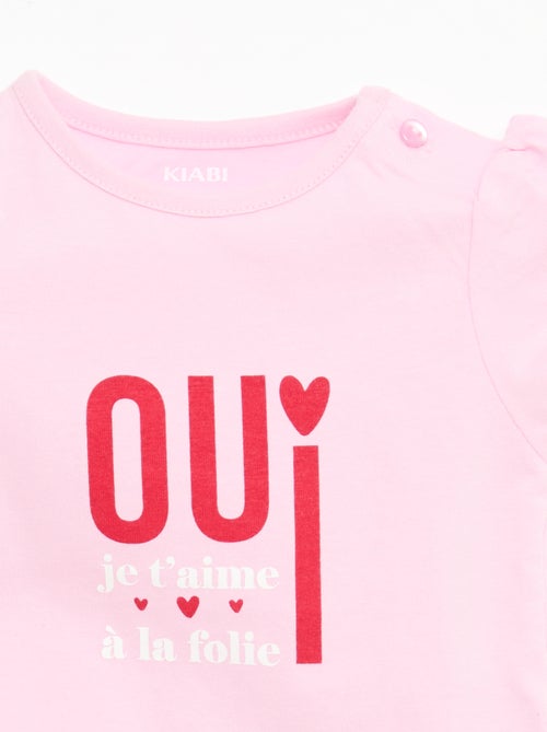 T-shirt van jerseytricot met korte mouwen - Kiabi