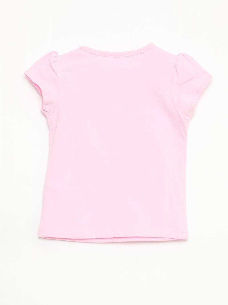 T-shirt van jerseytricot met korte mouwen Rose - Kiabi