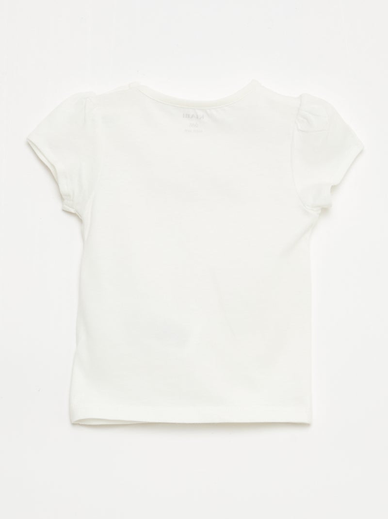 T-shirt van jerseytricot met korte mouwen Wit - Kiabi