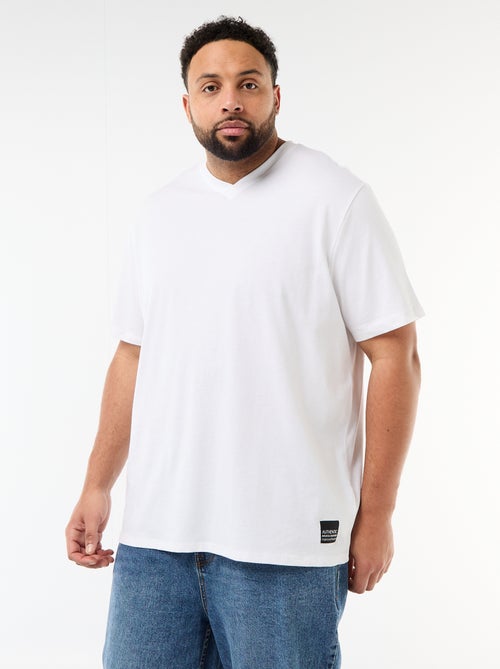 T-shirt van jerseytricot met korte mouwen - Kiabi