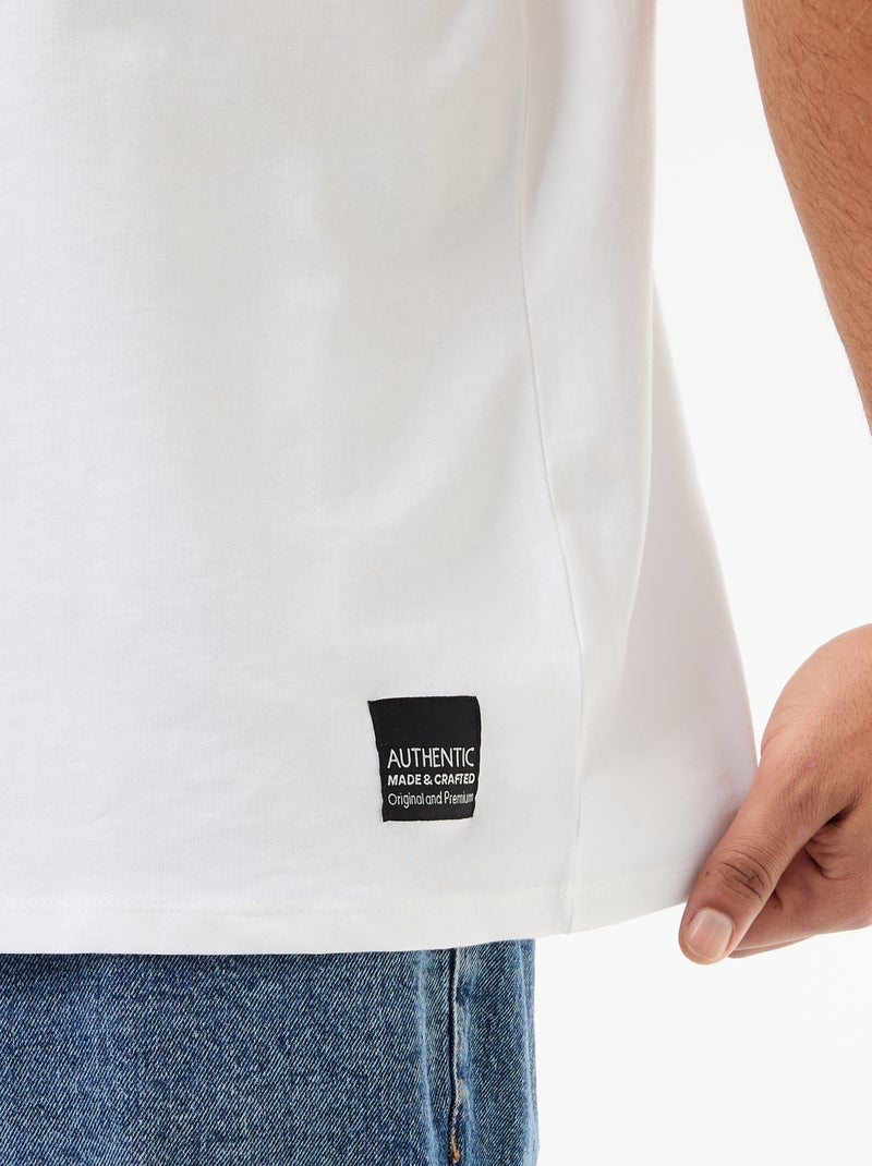 T-shirt van jerseytricot met korte mouwen Wit - Kiabi