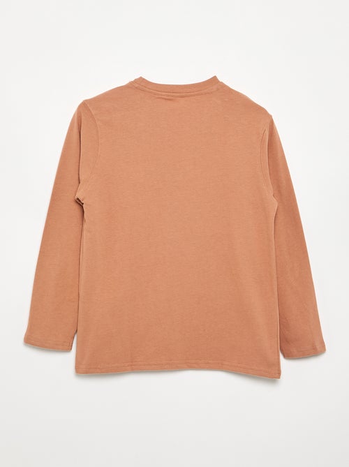 T-shirt van jerseytricot met lange mouwen - Kiabi