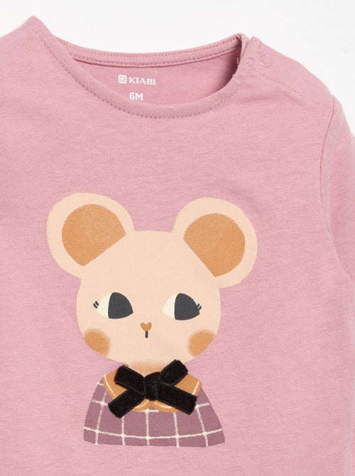 T-shirt van jerseytricot met lange mouwen - Kiabi