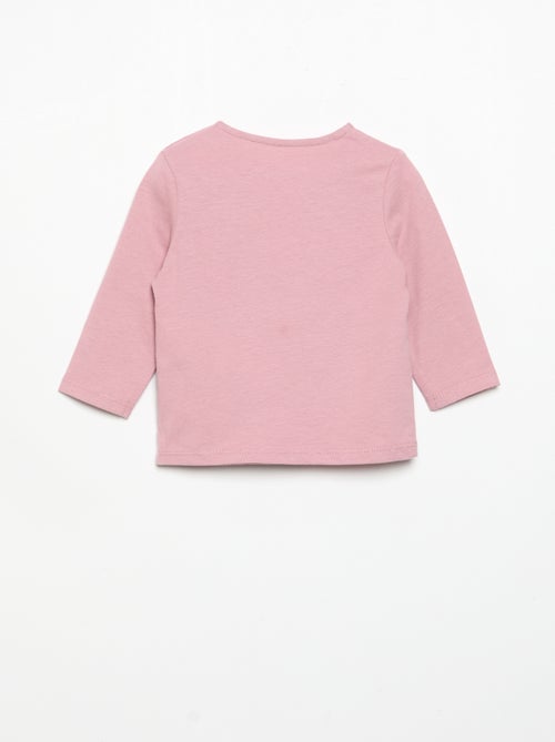 T-shirt van jerseytricot met lange mouwen - Kiabi