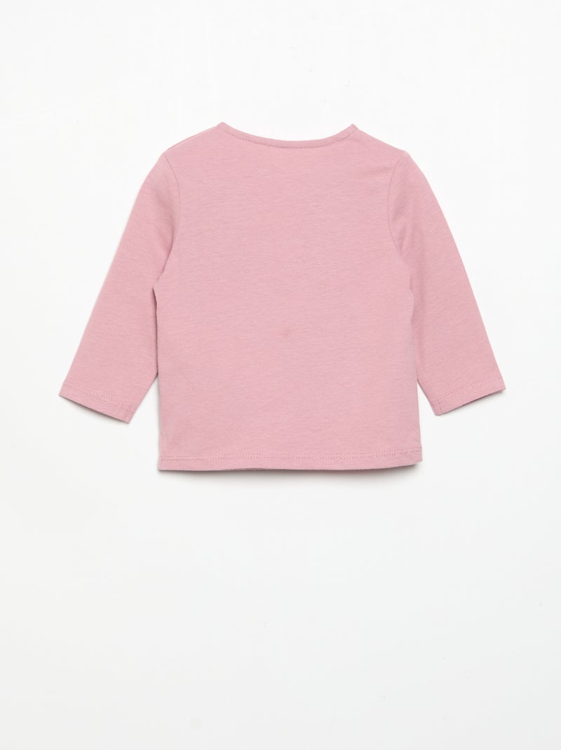 T-shirt van jerseytricot met lange mouwen Paars - Kiabi