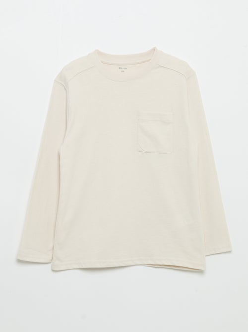T-shirt van jerseytricot met lange mouwen - Kiabi