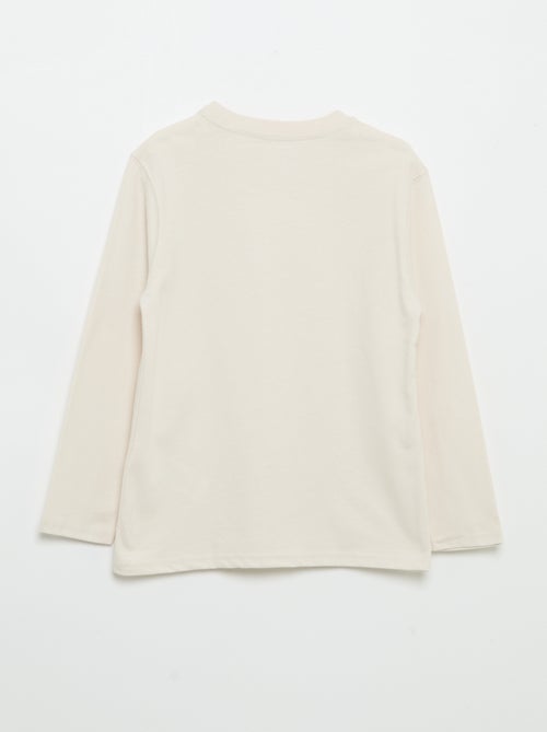 T-shirt van jerseytricot met lange mouwen - Kiabi