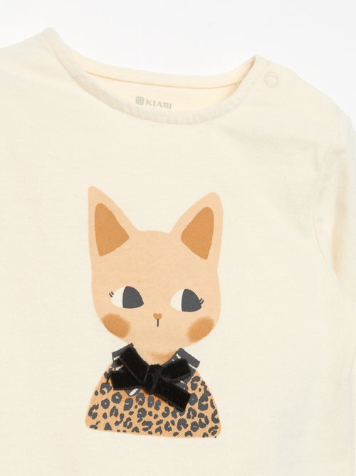 T-shirt van jerseytricot met lange mouwen - Kiabi