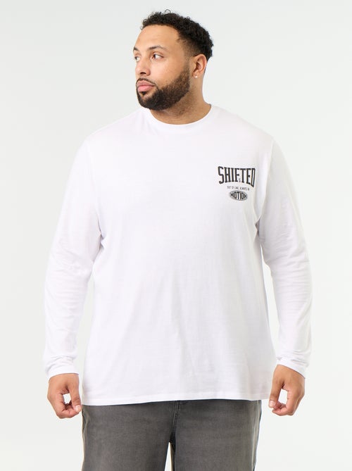 T-shirt van jerseytricot met lange mouwen - Kiabi