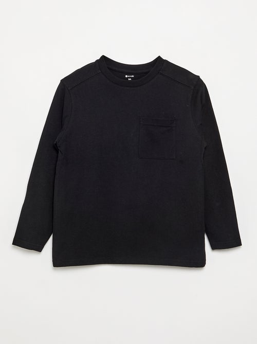 T-shirt van jerseytricot met lange mouwen - Kiabi