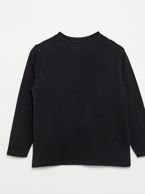 T-shirt van jerseytricot met lange mouwen - Kiabi