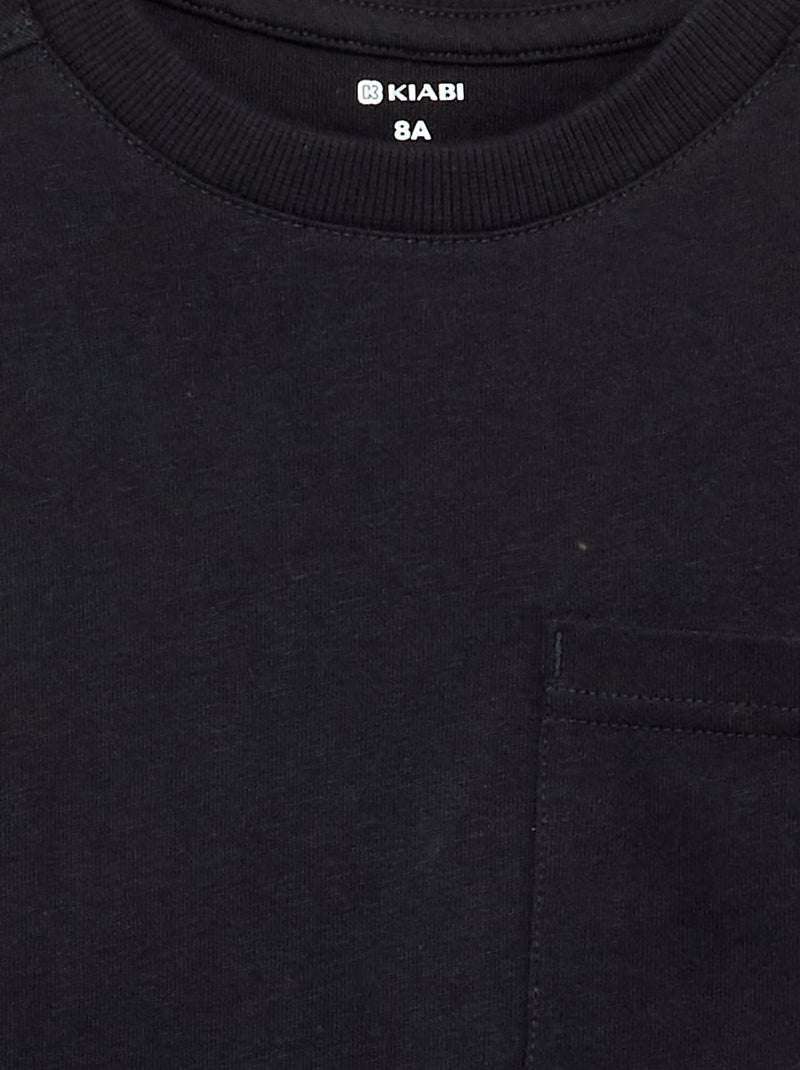 T-shirt van jerseytricot met lange mouwen Zwart - Kiabi