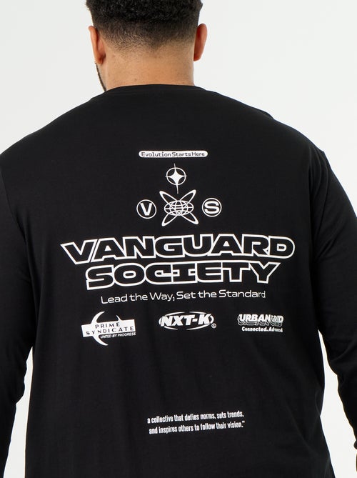 T-shirt van jerseytricot met lange mouwen - Kiabi