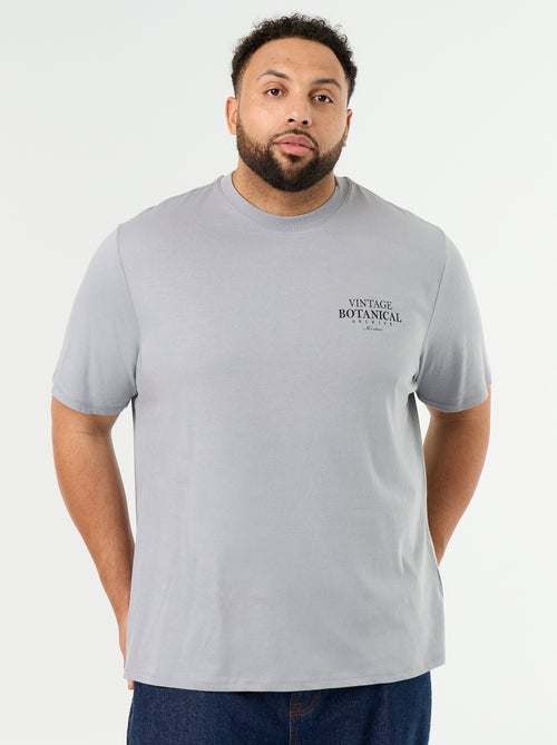 T-shirt van jerseytricot met print en korte mouwen - Kiabi