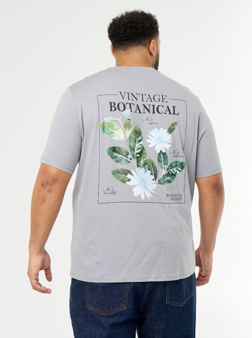 T-shirt van jerseytricot met print en korte mouwen - Kiabi