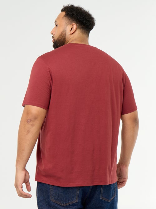 T-shirt van jerseytricot met print en korte mouwen - Kiabi