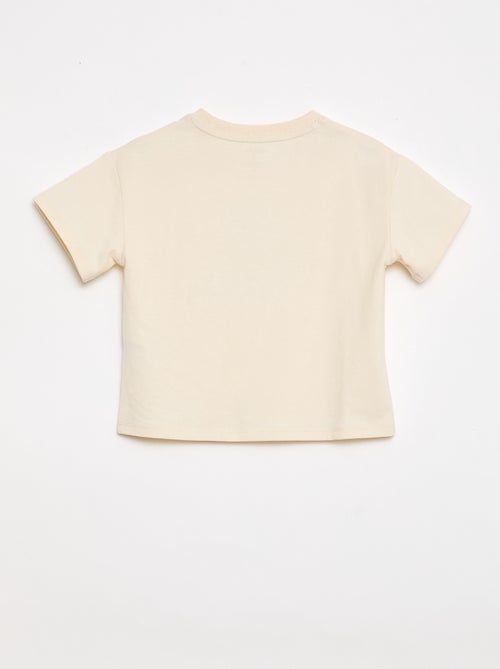 T-shirt van jerseytricot met print en korte mouwen - Kiabi