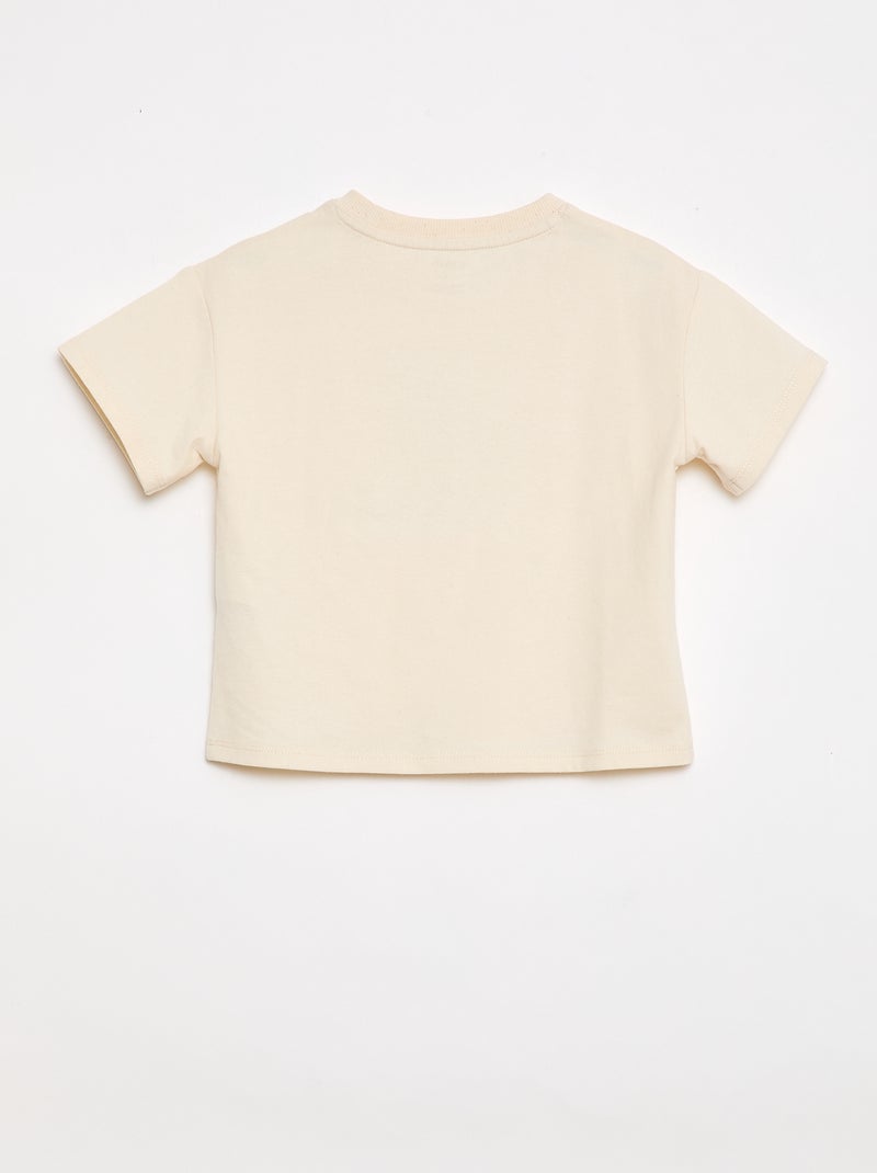 T-shirt van jerseytricot met print en korte mouwen Wit - Kiabi
