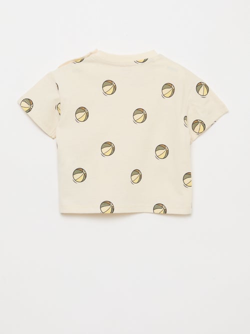 T-shirt van jerseytricot met print en korte mouwen - Kiabi