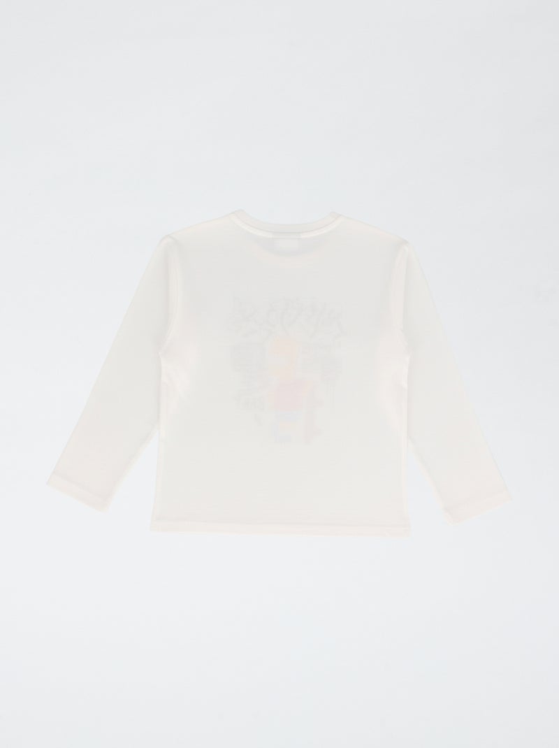 T-shirt van jerseytricot 'Simpson' 'Bart' Wit - Kiabi
