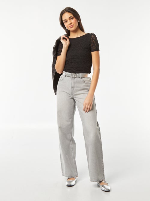 T-shirt van kant met blote rug - Kiabi