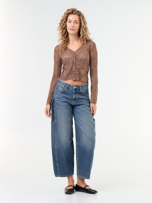 T-shirt van kant met blouse-effect - Kiabi