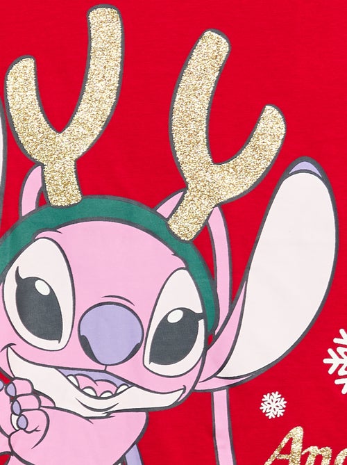 T-shirt van katoenen jersey met kerstprint 'Disney' 'Angel' - Kiabi