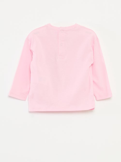 T-shirt van katoenjersey met lange mouwen - Kiabi