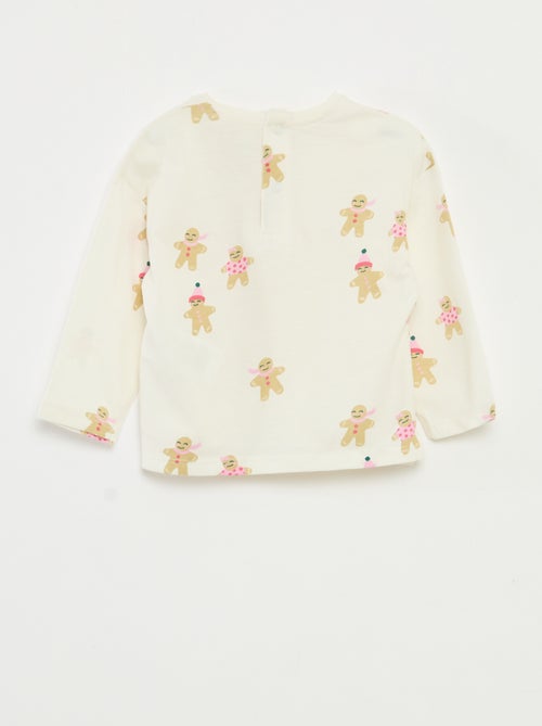 T-shirt van katoenjersey met lange mouwen - Kiabi