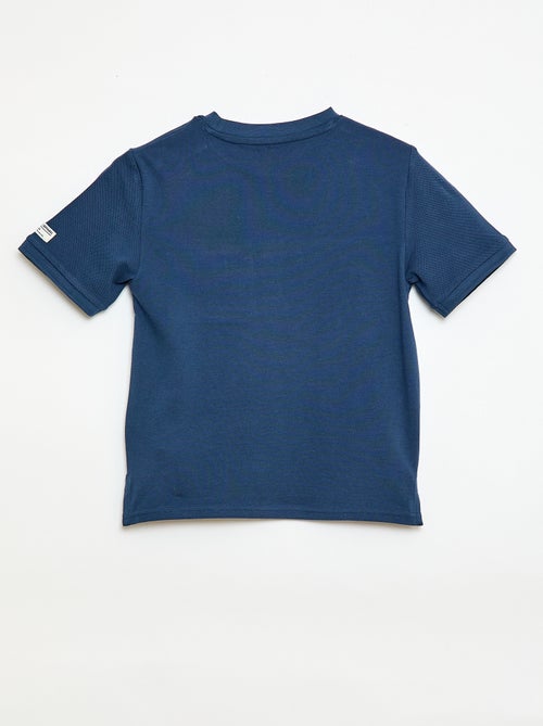 T-shirt van katoenpiqué met korte mouwen - Kiabi