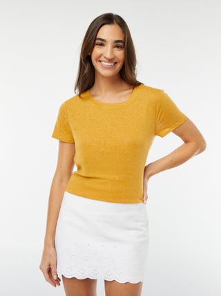 T-shirt van linnenmix