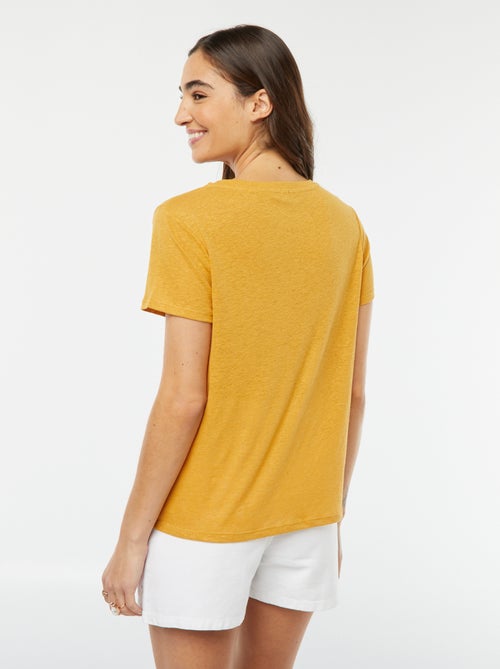 T-shirt van linnenmix - Kiabi