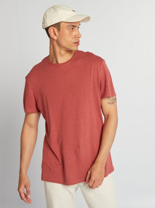 T-shirt van linnenmix - Kiabi