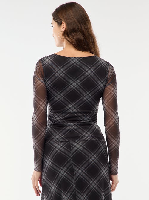 T-shirt van mesh met rimpels - Kiabi