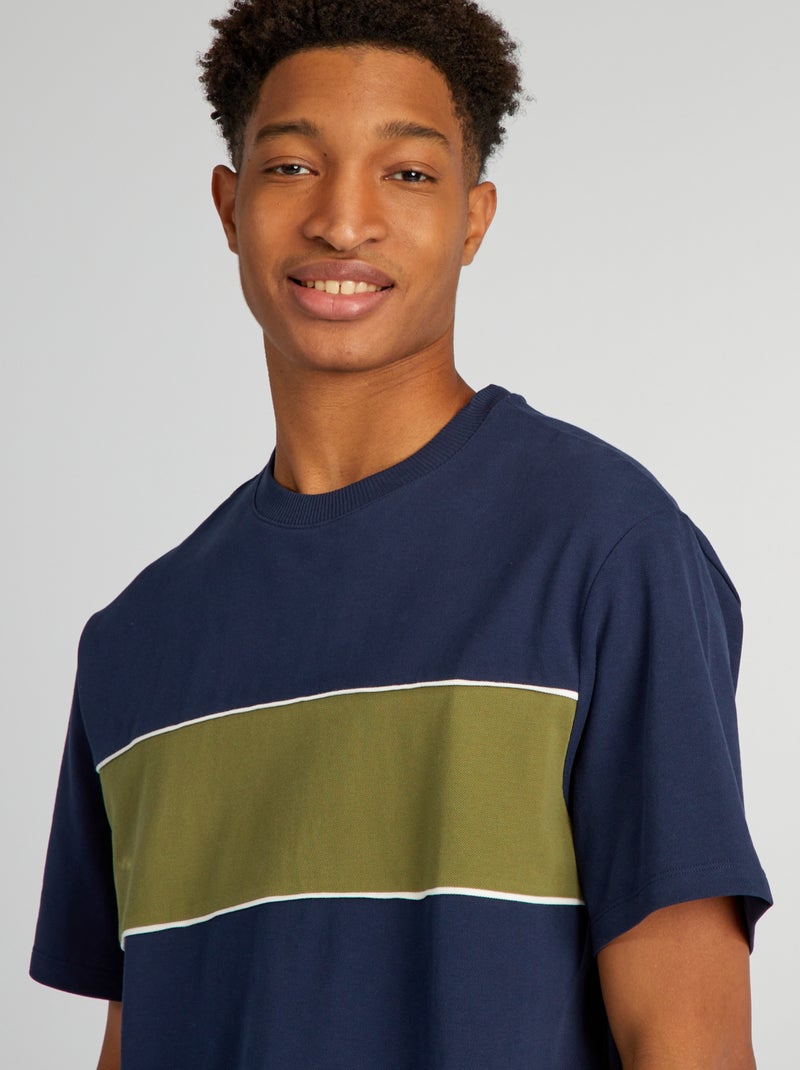 T-shirt van piquékatoen, speciaal voor personen die langer zijn dan 1m90 groen - Kiabi