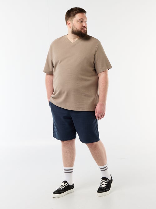 T-shirt van piquéstof met korte mouwen - Kiabi