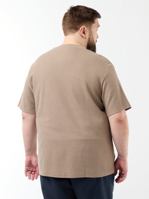 T-shirt van piquéstof met korte mouwen - Kiabi