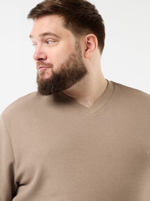 T-shirt van piquéstof met korte mouwen - Kiabi